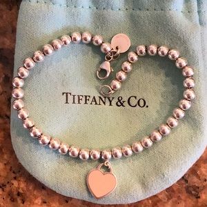 TIFFANY PINK HEART MINI BEAD BRACELET